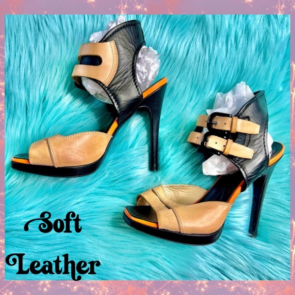 Alexander McQueen Shoes - ALEXANDER MCQUEEN Strappy LEATHER Cuff Platform Bootie Sandal Heels Women’s 7